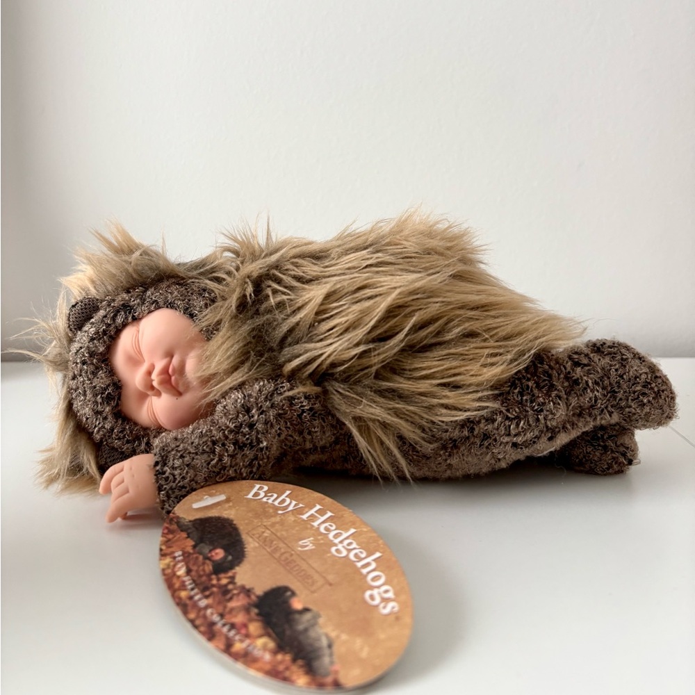 Anne Geddes Sleeping Baby Hedgehog Stuffie Plush Doll with Tags